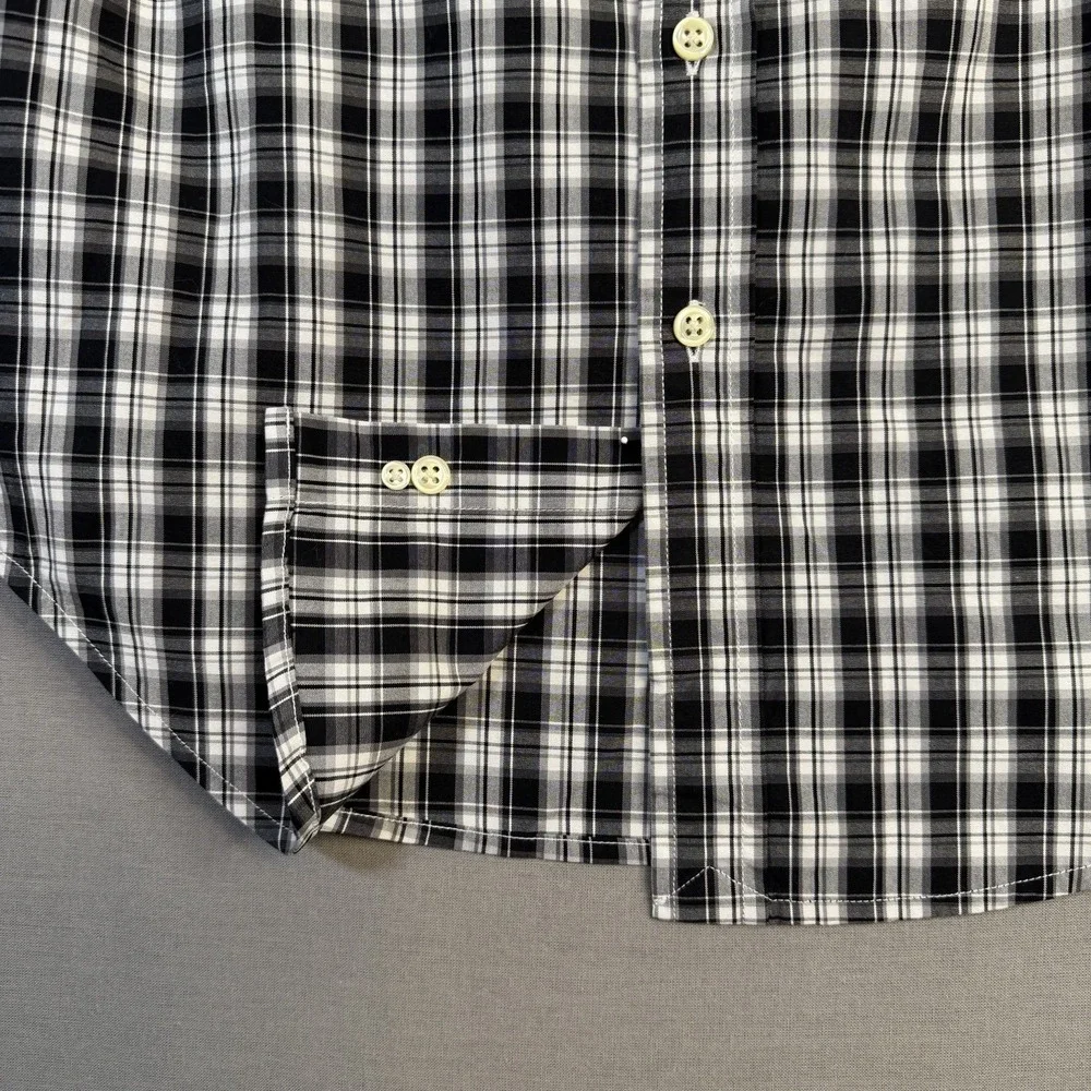 Ralph Lauren Boys M Woven Cotton Plaid Short Sleeve Button-Down Pockets